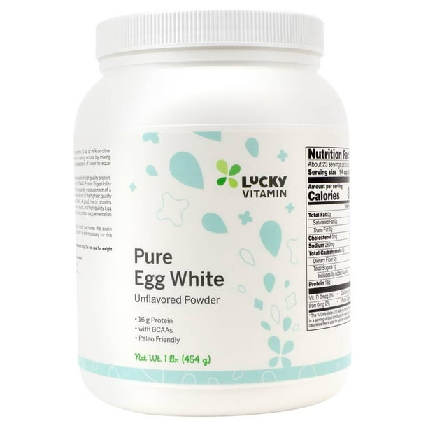 LuckyVitamin - Pur Blanc d'Oeuf Protéine en Poudre Non Aromatisée - 1 lb 
