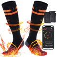 thumbnail image 1 of ShenMo Heated Socks Men Women, 3.7V 5000mAh Foot Warmer, Rechargeable Battery Operated Socks with APP Remote Control, Winter Warm Cotton Socks for Outdoor Sports Skiing Camping Fishing, 1 of 7