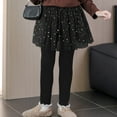 thumbnail image 2 of Zshosam Skirt Leggings for Girls Girls Fleece Lined Leggings with Skirt Kids Winter Warm Tutu Pants Size 4T 5T,(Black 4-5 Years), 2 of 6