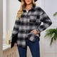thumbnail image 4 of Abrigo de Lana Holgado con Bolsillos y Larga para Mujer, Estilo Casual de Otoño, A Cuadros Negro XXL, 4 of 10