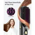 thumbnail image 3 of Portable Cordless Hair Straightener Brush, Bopcal Mini Straighten Brush Comb for Travel, 300M Negative Ion, 6 Temp, 10000mAh USB-C, Black, 3 of 7