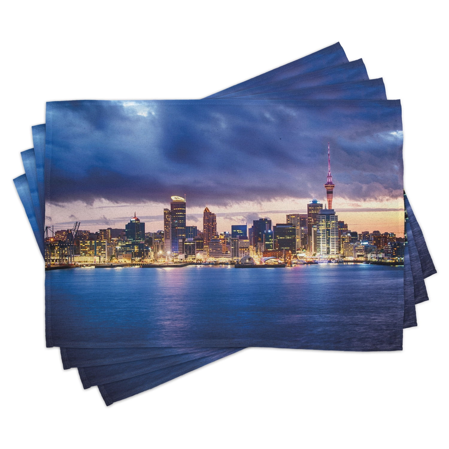 City Placemats Set of 4 Auckland The Biggest City in New Zealand Waterfront Travel Destination
