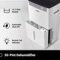 thumbnail image 3 of Aeric 50-Pint 4500 Sq Ft Large Portable Dehumidifier with Cooling Fan & Drain Hose, White, AERD501P, 3 of 20