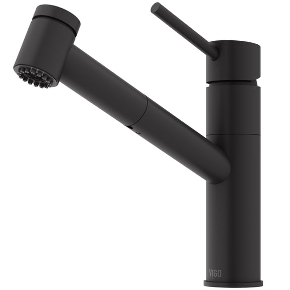 VIGO Branson Single-Handle Pull-Out Sprayer Kitchen Faucet in Matte Black