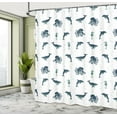 thumbnail image 4 of Ambesonne Marine Shower Curtain, Dolphin Whale Octopus Sea, 69"Wx84"L, Dark Navy Blue White, 4 of 4
