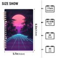 thumbnail image 2 of FORMRS 1-Subject Spiral Notebook 8" x 5" College Ruled 60 Refillable Sheet A5 Hard Cover, 2 Pack, Night Neon Road, 2 of 7