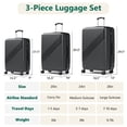 thumbnail image 2 of HOUSNIFLEX 3 Piece Luggage Set (20/24/28 Inch), Lightweight Expandable Suitcases with TSA Lock & 360° Spinner Wheels, Black, 2 of 8