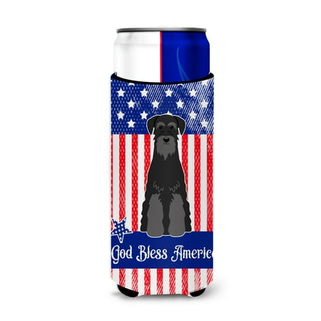 Patriotic USA Standard Schnauzer Black Michelob Ultra Hugger for slim cans