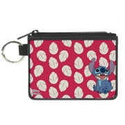 Coin Purse Canvas Lilo and Stitch Stitch Smiling Pose Dress Leaves