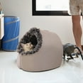 thumbnail image 3 of Zawou Warm Pet Cave Bed, Thick Enclosed Sleeping Bed for Dogs and Cats, Cozy Plush Cat Tent with Anti-Slip Bottom, Portable Indoor Pet Shelter, Coffee Medium, 3 of 7