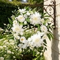 thumbnail image 7 of Ohmyroo Dahlias Botanical Wreath 19.6 Inch Multicolor Artificial Floral Ring Suiting Front Door Decor, 7 of 7