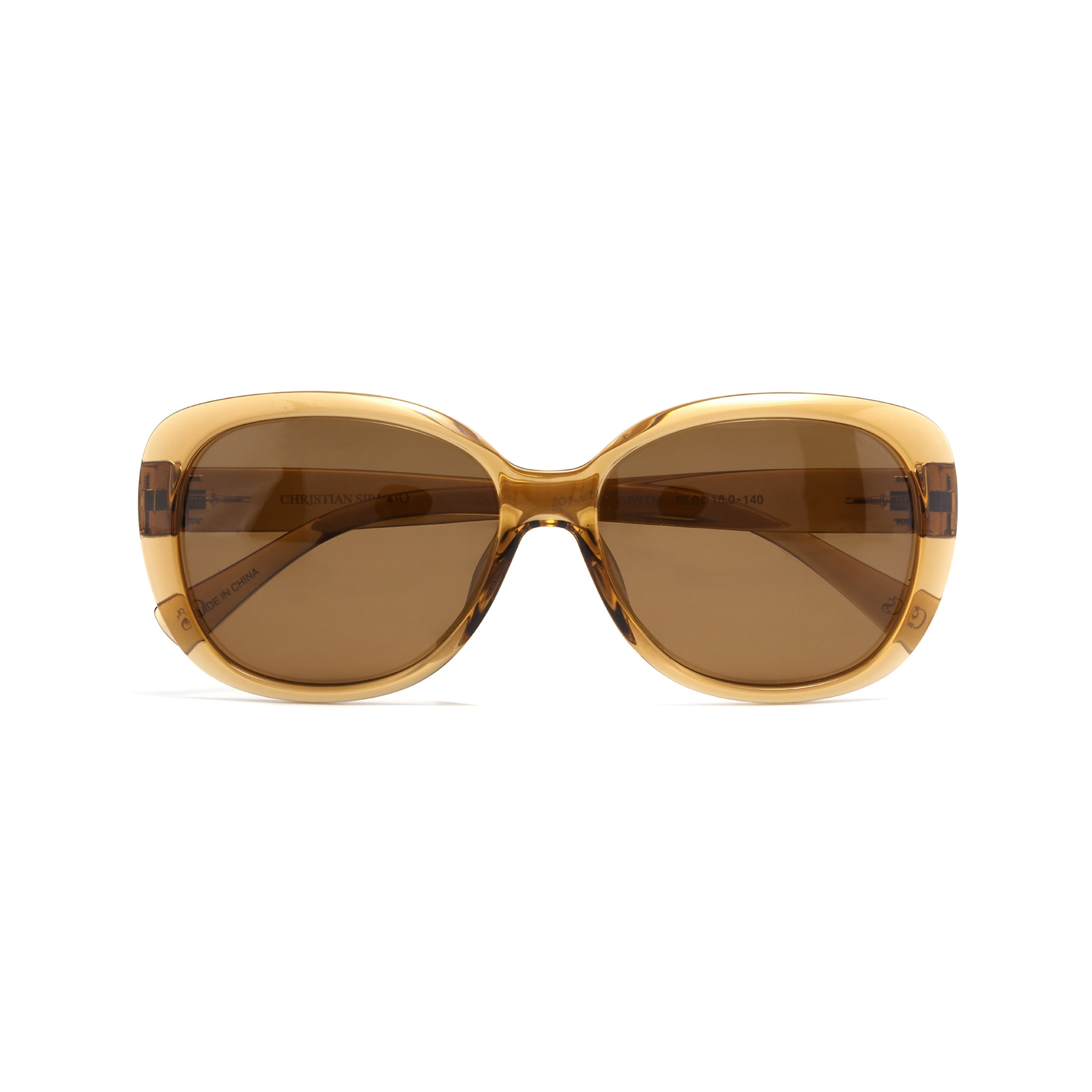 Christian Siriano Rx'able Women's Fashion Sunglasses, Sonnet, Tan Crystal, 56-15-140, with Case