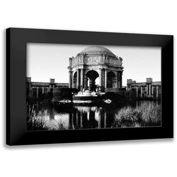 Vintage San Francisco 14x11 Black Modern Framed Museum Art Print Titled - Palace Of Fine Arts, San Francisco, CA