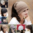 thumbnail image 7 of opvise Women Men Fashion Winter Warm Crochet Knit Scarf Hip-Hop Cap Beanie Hat Light Coffee, 7 of 7