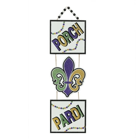 Way to Celebrate Mardi Gras 3-piece Porch Pardi Hanging Wall Decor