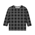 thumbnail image 4 of Jinhomg Boys Girls Shirts Casual Tie Dye Printed Tunics Lightweight Comfy 3/4 Length Sleeve Round Neck Pullover Tops Funny Graphic Cute Blouse Dark Gray 3 Years, 4 of 5