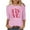 #301-Pink, variant on Craaazy Women's Hearted-Printed Round Neck 3/4 Sleeve Loose Tops Gifts