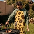 thumbnail image 4 of Yellow and Brown Of Leopard Print Apron-Garden Aprons for Women with Pockets-Cotton Linen Waterproof Kitchen Cooking Gardening Aprons Adjustable for Kitchen,Cooking,BBQ and Salon 33x27 Inch, 4 of 7
