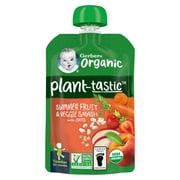 Gerber Organic Plant-tastic Toddler Food, Summer Fruit & Veggie Smash, 3.5 oz Pouch