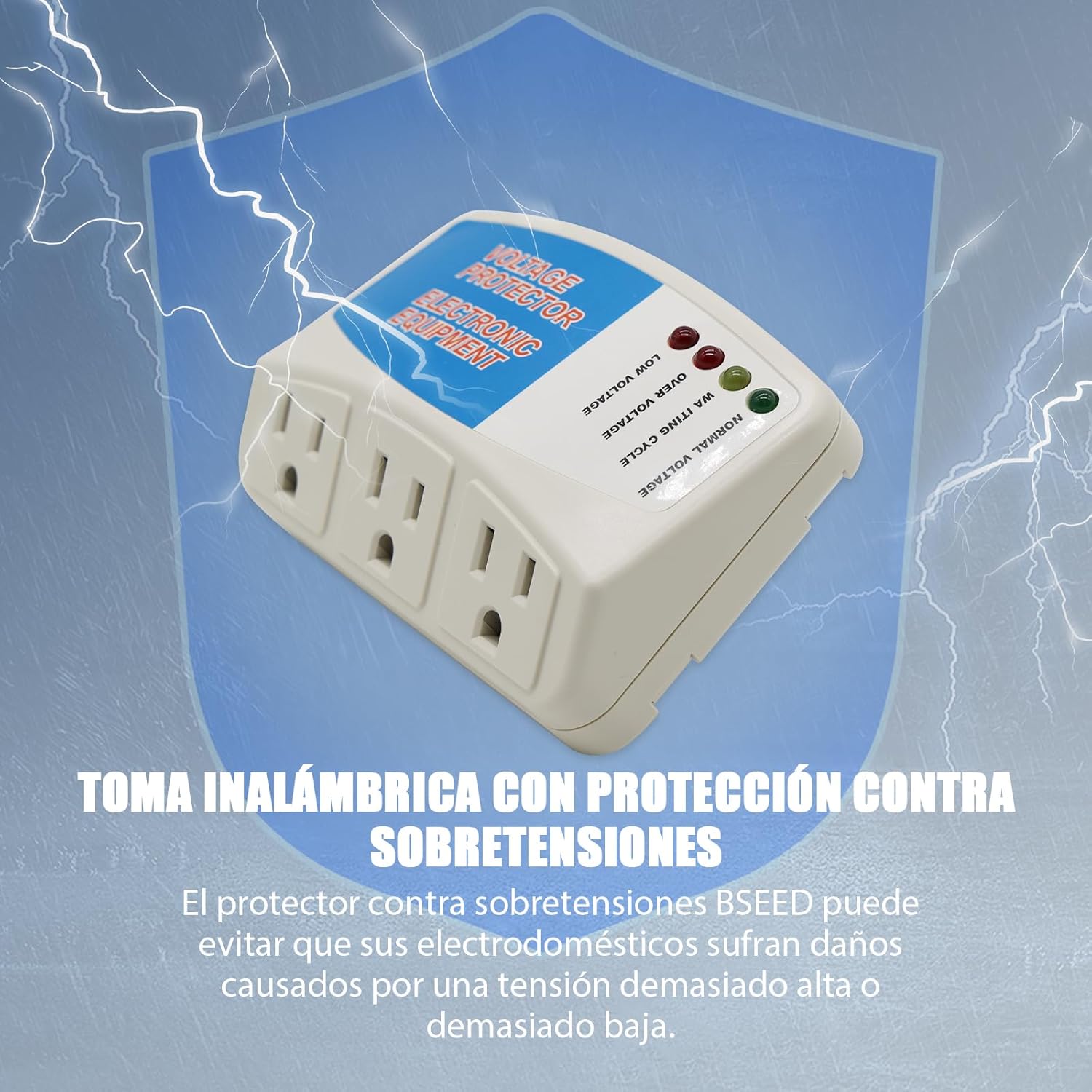 BSEED Surge Protector Power Strip Home Appliance, 3 Outlet Power Surge Protector, Voltage Protector Brownout Surge Refrigerator 1440 Watts, 120V, 12A, 1 Pack