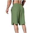 thumbnail image 6 of Xysaqa Men's Linen Shorts, Casual Cotton Elastic Waist Shorts for Men Knee Length Lightweight Summer Beach Short Pants with Pockets and Drawstring S-2XL Clearance, 6 of 6