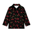 thumbnail image 3 of Psesaysky Cute Cherry Print Girls Long Sleeve Athletic Shirts 1/4 Zipper Kids Quick Dry Lightweight Yoga Tops for Sports Cheer Basic Tees Activewear 6-7 Years, 3 of 6