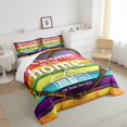 thumbnail image 3 of YST Rainbow Pride Comforter Set Welcome To Our Home Bedding Pride Home Decor, People Celebrating International Day for Lgbt Community Colorful Striped Design Bedding Comforters & Sets Twin, 3 of 6