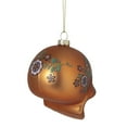 thumbnail image 5 of Northlight 4" Day of the Dead Glitter Embellished Skull Ornament - Orange, 5 of 5