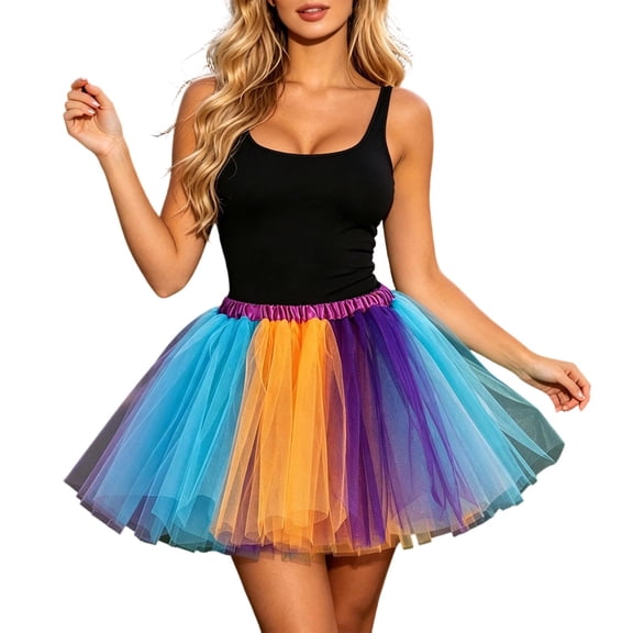 Tutus for Women Adult Fluffy Tulle Tutu Skirt Halloween Outfits(New,Camisole)