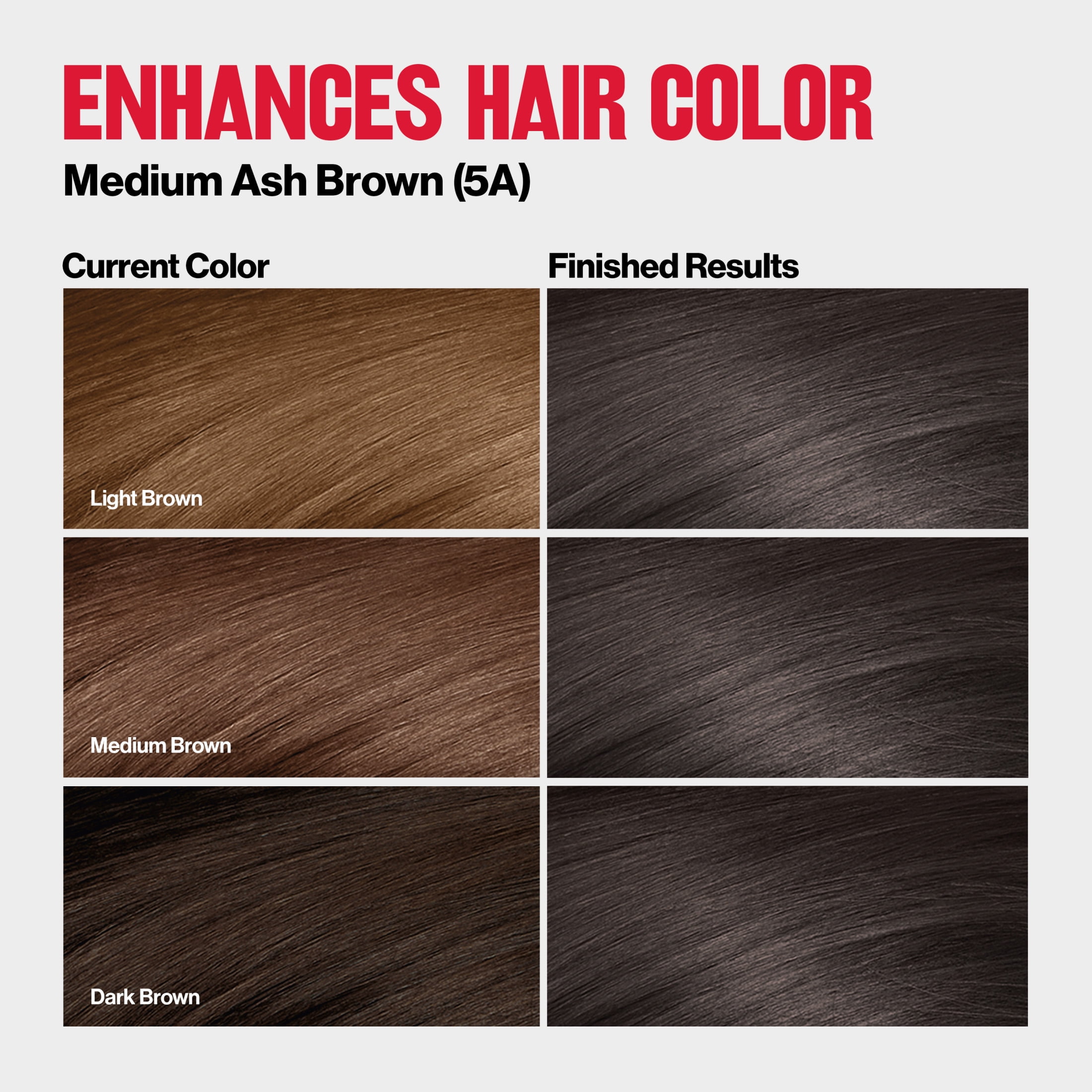 Revlon ColorSilk Tone + Gloss + Care Demi-Permanent Hair Color, 5A Medium Ash Brown, 4.5 fl oz