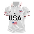 thumbnail image 2 of Men 250 Anniversary USA Polo Shirt American Falg Print Stand Collar Patriotic July 4th Shirts With Button Casual Short Sleeve Work Tee White XXXXXL, 2 of 3