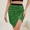 thumbnail image 2 of Daznico Sequin Short Skirt with Asymmetrical Hemline Sparkly Glitter Party Wear High Waist Elastic Waistband Elegant Clubwear Night Out Mini Skirt Comfort Fit,Mardi Gras Clothing,Mardi Gras Ski,L, 2 of 7