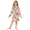 thumbnail image 6 of FORMRS Niños Bathrobe Unisex Hooded Robe Soft Plush Pajamas Sleepwear, Size 7-9T, Soft Pink Pattern, 6 of 7