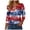 Dark Blue, variant on America 250 Womens Shirt American Flag 3/4 Sleeve Shirt 4th of July T-Shirt USA Flag Patriotic Tee Tops (Sky Blue,S)