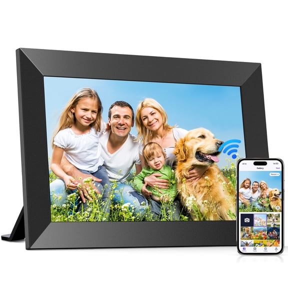 Posrue WiFi Digital Picture Frame, 10.1 inch IPS Touch Screen Smart Cloud Photo Android Uhale with 32GB Storage, Easy Setup to Share Photos or Videos via Free Uhale APP, Auto-Rotate, Wall Mountable