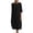 Black, variant on Lovskoo Cotton Linen Midi Dress for Women Summer Half Sleeve Solid Dresses Trendy Round Neck Loose Mid Calf Long Dress Black