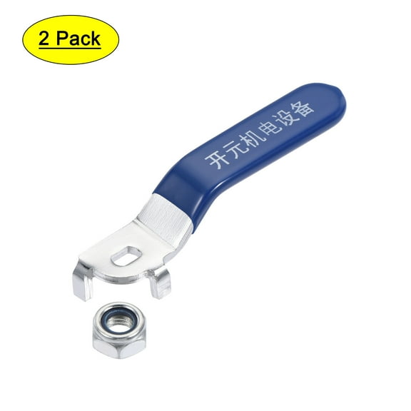 Uxcell Iron Chrome Plated Replacement Quarter Turn Lever Handle for DN20 Ball Valve, 2