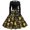 Yellow, variant on SRZYMJ 1950s Vintage Christmas Dress for Women Long Sleeve Crew Neck 1950s Vintage Printed Evening Prom Dresses with Belt