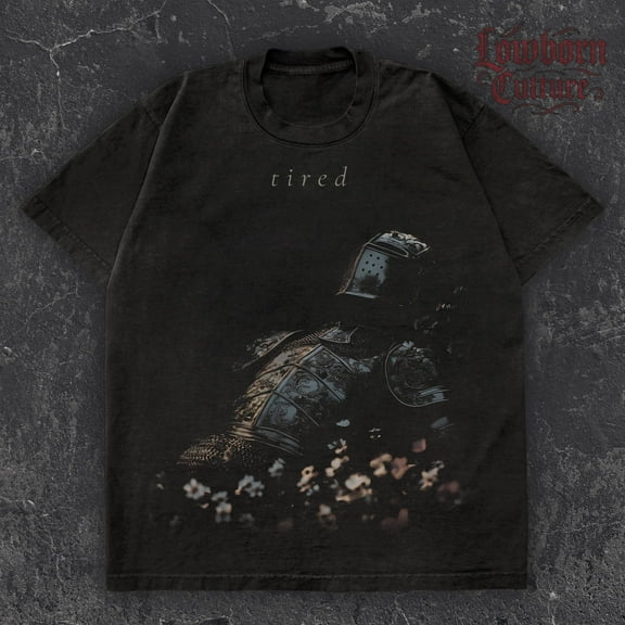 Gothic Tired Knight T-Shirt: Medieval Fantasy Tee
