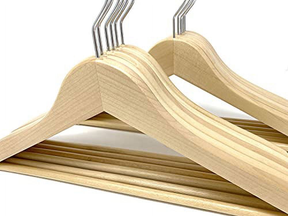 Cedar Elements - Baby/Toddler/Children Wooden Hangers (12 Pack) for Kids Clothes NB-4T ; Perfect for Nursery Organizers and Closet Storage (Children Hanger 4T-10, Natural Wood)