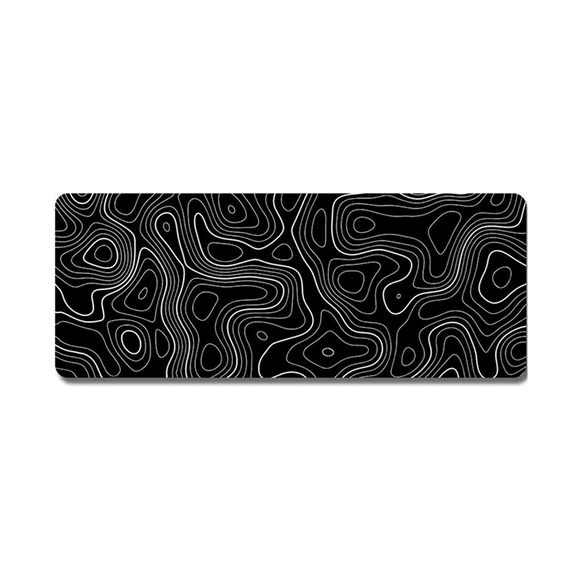 Topographic Contour Extended Big Mouse Pad Computer Keyboard Mouse Mat Mousepad with 3Mm Non- Base