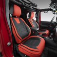 thumbnail image 1 of Oasis Auto Fundas De Asiento Personalizadas Para Wrangler Jk 2007-2017, 4 Puertas, Impermeables, De Piel Sintética, Protector De Asiento Unlimited X Rubicon Sahara (Juego Completo Negro Y Rojo), 1 of 5