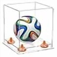 thumbnail image 3 of Better Display Cases Clear Acrylic Mini - Miniature (not Full Size) Soccer Ball Display Case with Clear Case, Orange Risers and Clear Base (A015-OR), 3 of 4