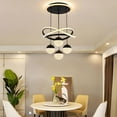 thumbnail image 3 of Modern LED Chandeliers Black/Golden 3-Color Dimmable Pendant Light for Kitchen Island, Dining Room, Living Room, Contemporary Hanging Ceiling Light, Adjustable Height, Perfect for Modern Home Decor, 3 of 12