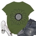 thumbnail image 2 of NAMTYQX Graphic Tees for Women Trendy Plus Size Relaxed Fit Bedruckt Crew Neck Stretch Airoft Print Short Sleeve Trendy Summer Tops for Women 2025 Army Green Size 3XL, 2 of 5
