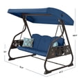 thumbnail image 7 of YIKEMA Freestanding Canopy Porch Swing with Stand, 3-Seat Steel Patio Swing, Blue, 7 of 7