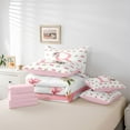 thumbnail image 6 of Homewish Initial Letter B 7 Pieces Bedding Comforter Set,Cute Bow Ribbon Full Bedding Set,Cute Flower Floral Fitted Sheet Flat Sheet For Girl,Breathable Bedroom Decoration Reversible, 6 of 8