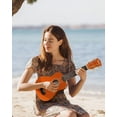 thumbnail image 7 of Donner DUS-10M 21" Soprano Ukulele Kit with Online Lesson, Bundle, Strap, String, Tuner, Pick, Polishing Cloth for Beginner, Rainbow Series, Mahogany, 7 of 7
