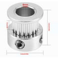 thumbnail image 3 of Langgg 2pcs 3D Printer Pulley Gear 20T Teeth Synchronous Wheel Timing Gear 3D Printer Accessories, 3 of 7