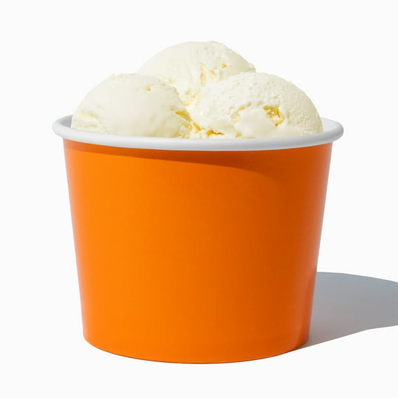 UNIQ 16 oz Orange Ice Cream Cups - 1000/Case